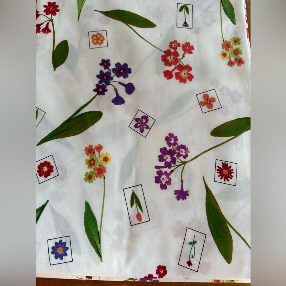 GARNET HILL 100% Cotton Floral Pattern Shower Curtain 72”x72” Made In Portugal